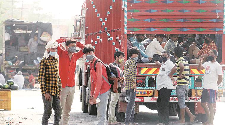 India lockdown, Migrant workers, Coronavirus cases, Maharashtra-MP border, travel restrictions, Indian express news