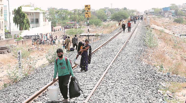 migrant workers walk home, aurangabad news, india news, coronavirus outbreak, shramik special trains, doctors, healthcare workers, migrant workers trains, india lockdown, irctc, indian railways, indian express
