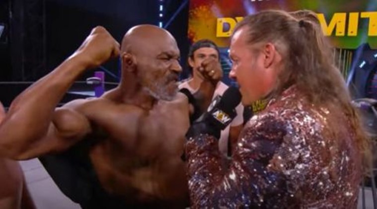 Watch: Mike Tyson rekindles decade-old feud with Chris Jericho in AEW