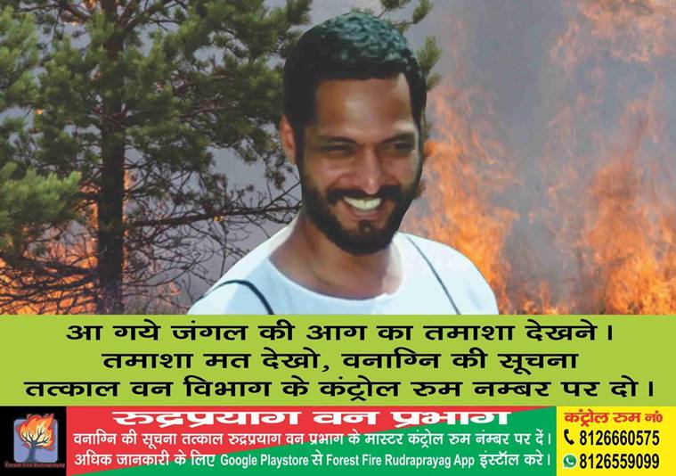Uttarakhand forest fires, Bollywood dialogues Uttarakhand forest fires, fine for Uttarakhand forest fires, forest department, indian express, DFO Rudraprayag division, Vaibhav Kumar Singh