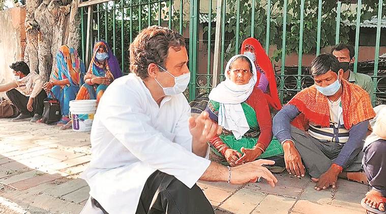 Rahul Gandhi meets migrants, Congress says police tried to detain ...