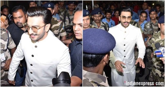 ranveer singh, ranveer singh airport look, airport bollywood looks, airport ranveer deepika, deepika ranveer fashion, indian express news