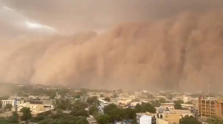 sandstorm, Niger Capital, sky painted red, red storm niger, West Africa, twitter, trending, 