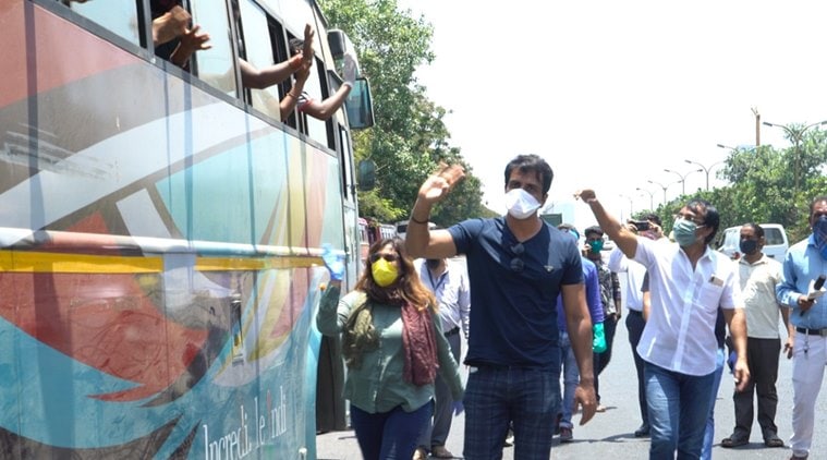 Sonu Sood organises buses for migrants stuck in Mumbai | Entertainment News,The Indian Express