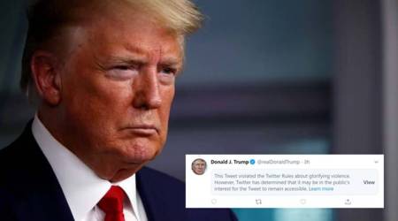 After fact-check, Twitter flags Donald Trump's tweet for 'glorifying violence'