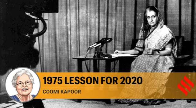 emergency 1975, indira gandhi, Coronavirus Pandemic, Covid impact on economy, print media, Fakhruddin Ali Ahmed, Coomi Kapoor opinion,