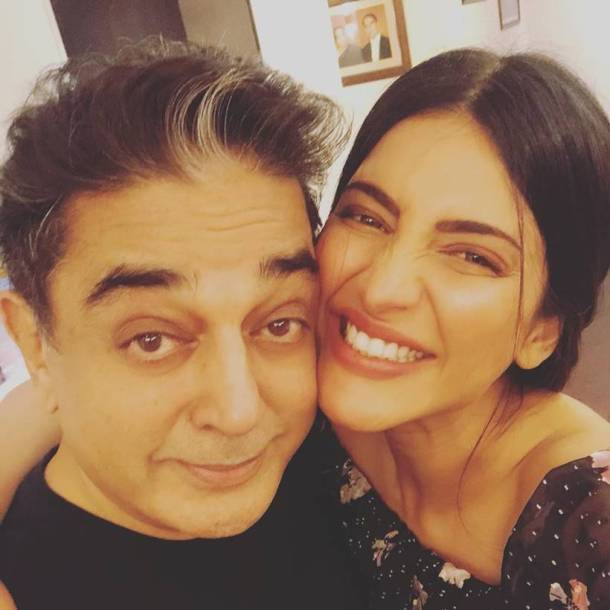 shruti haasan with kamal haasan