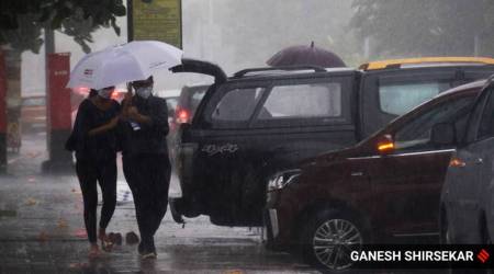 Monsoon is scheduled to arrive early in the national capital this year as light rains were recorded in some parts of the city  yesterday (Express Photo By Ganesh Shirsekar)