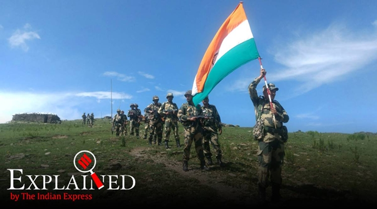 Soldiers holding Tricolor while showcasing valour near Line of Actual Control at Chushul, 59 kilometers from Pangong lake in Leh. Photo Express Shuaib Masoodi
(arrange) *** Local Caption *** Soldiers holding Tricolor while showcasing valour near Line of Actual Control at Chushul, 59 kilometers from Pangong lake in Leh. Photo Express Shuaib Masoodi
(arrange)