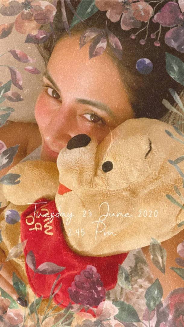 Hina Khan with teddy