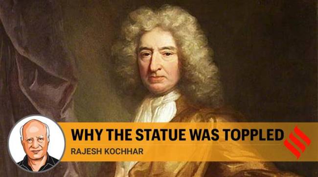 black lives protest, george floyd killing protest, black lives matter, Edward Colston, Edward Colston statue toppled, black protests news, indian express