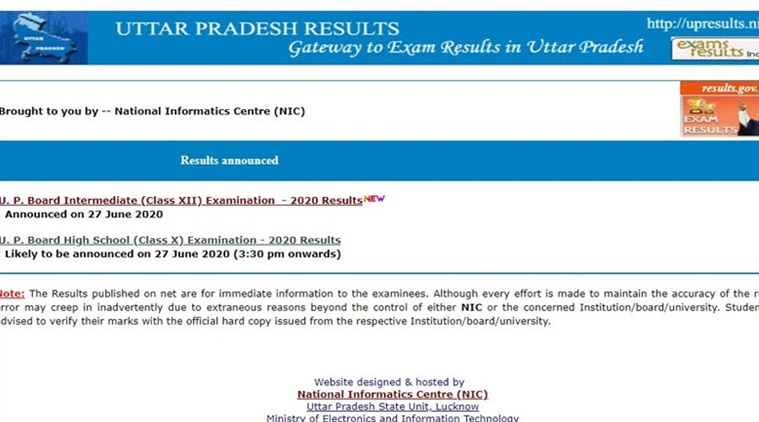 Uttar Pradesh UPMSP 10th, 12th result 2020