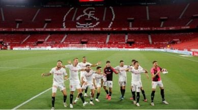 LaLiga, Lucas Ocampos, La Liga returned, Sevilla beat city rivals Real Betis 2-0, Sevilla vs Real Betis