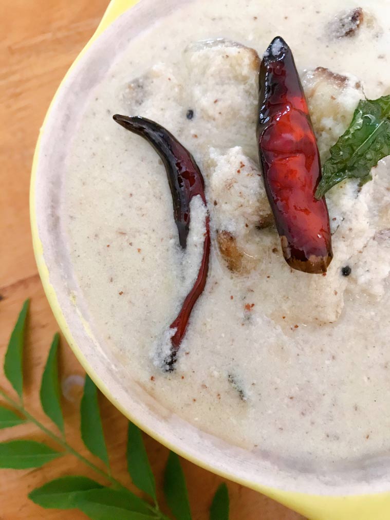 Kerala food, Malayali recipe, pachadi recipe, raita recipe, vazhakka pachadi