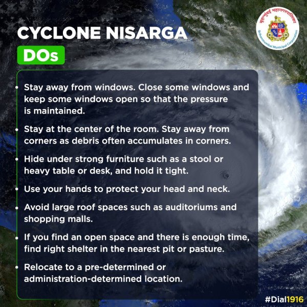 cyclone nisarga, precautions, bmc