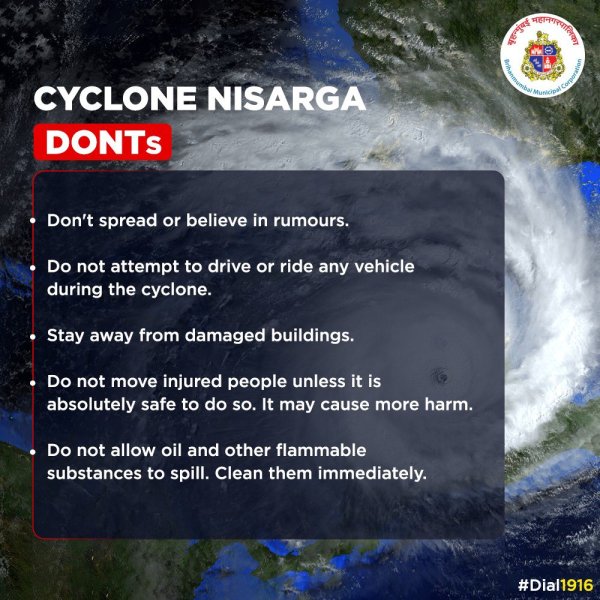 cyclone nisarga, precautions, bmc