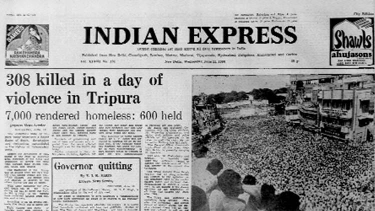 Tripura Violence, disturbed area, riots, army deployment, Forty Years Ago, Indian express news