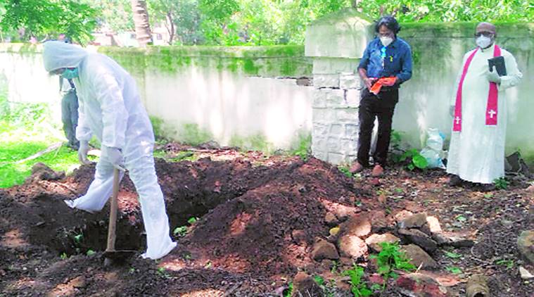 Covid patients, grave diggers, Christian families, Mumbai news, indian express news