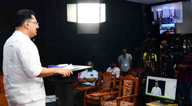 Kerala Minister for Higher Education K T Jaleel inaugurates Online Classes with a History lecture. (Photo: PRD, Govt of Kerala)