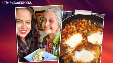 sameera reddy, manjri varde, sameera reddy news, cooking, lockdown, easy recipes, breakfast, egg recipes, parsi cuisine, egg crepe, indianexpress.com, indianexpress,