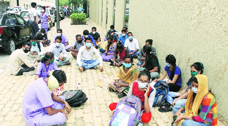 Ahmedabad Nurses Strike Work Again At Svp Hospital Cities News The Indian Express