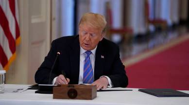 donald trump, us elections 2020, donald trump election result commitment, donald trump fox news interview, trump on us elections 2020, indian express