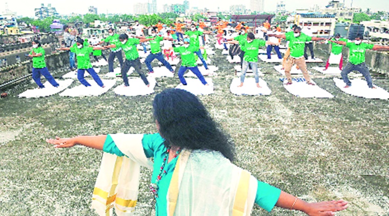 jagdeep dhankar, covid-19 sixth International Yoga Day, sixth International Yoga Day celebrations in west bengal, Dilip Ghosh, indian express news
