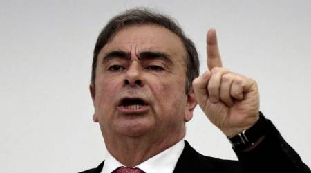 FILE - In this Jan. 8, 2020, file photo, Nissan's former Chairman Carlos Ghosn speaks at a press conference in Beirut, Lebanon. Tokyo prosecutors said Friday, July 3, 2020, that a request for extradition of two Americans arrested in the U.S. for allegedly helping Ghosn flee Japan while he was out on bail has been filed. (AP Photo/Maya Alleruzzo, File)