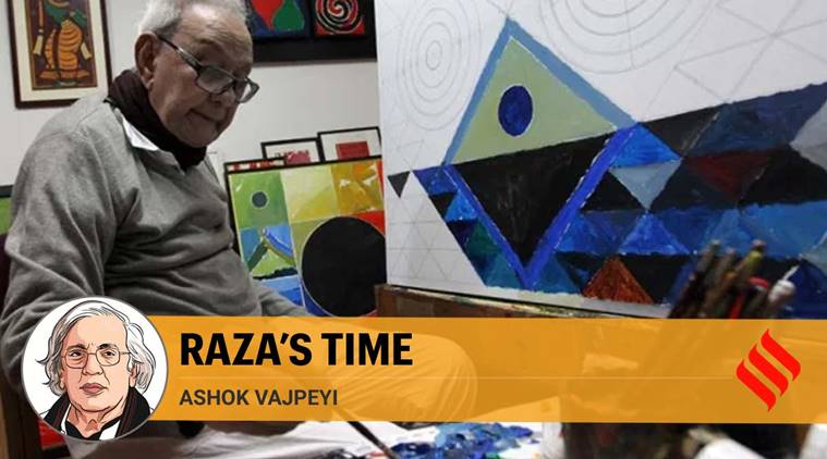 Sayed Haider Raza, Sayed Haider Raza work, Sayed Haider Raza painting, SH Raza poetry, SH Raza artwork, Ashok Vajpeyi writes, Express opinion