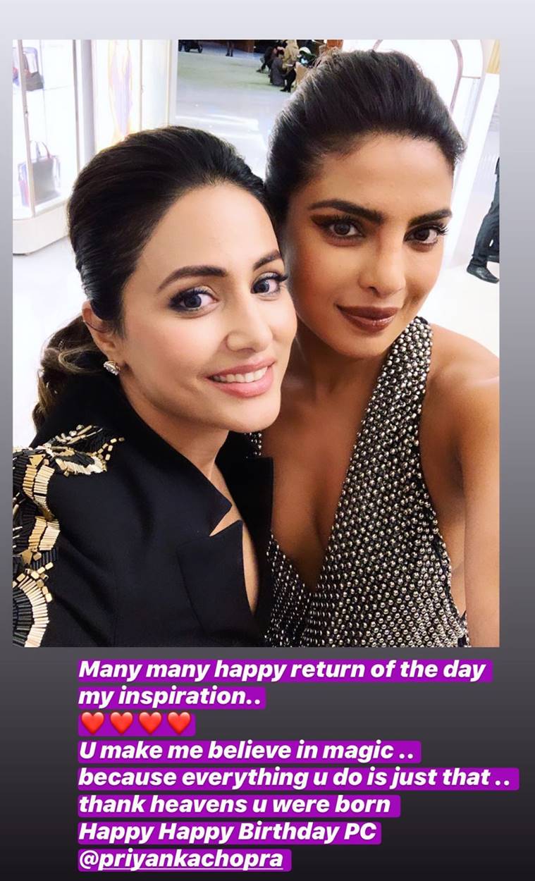 Hina Khan with Priyanka Chopra