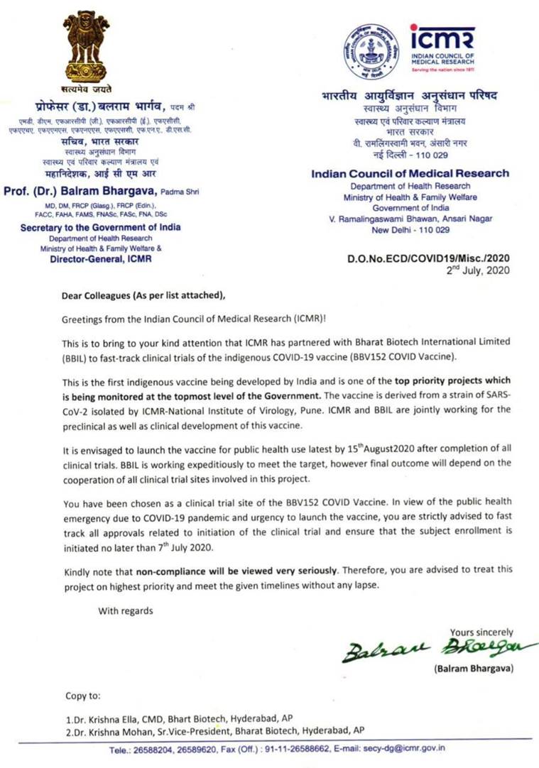 Coronavirus Covid 19 Vaccine India Latest News Update ICMR Note Says 