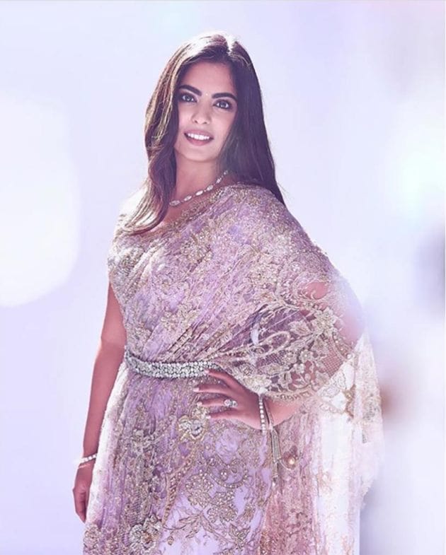 sequin saree isha ambani