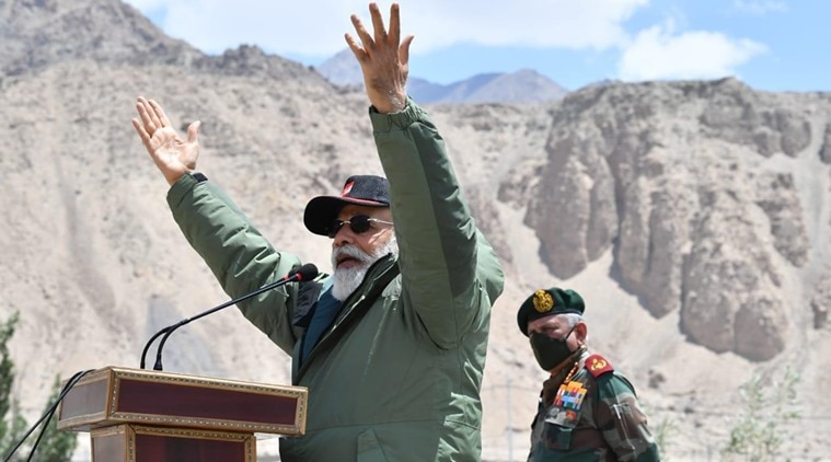 narendra modi, modi ladakh speech, modi nimu speech, india china border, ladakh border, galwan valley, pangong tso, india china border news, xi jinping, indian express