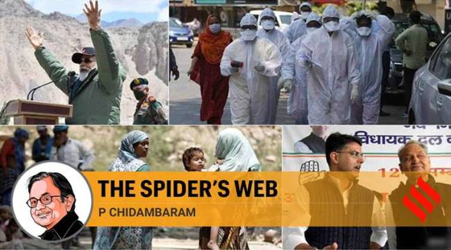 rajasthan, rajasthan political crisis, rajasthan government, sachin pilot, ashok gehlot, coronavirus, coronavirus india news, india china, india china border news, india china ladakh standoff, p chidambaram