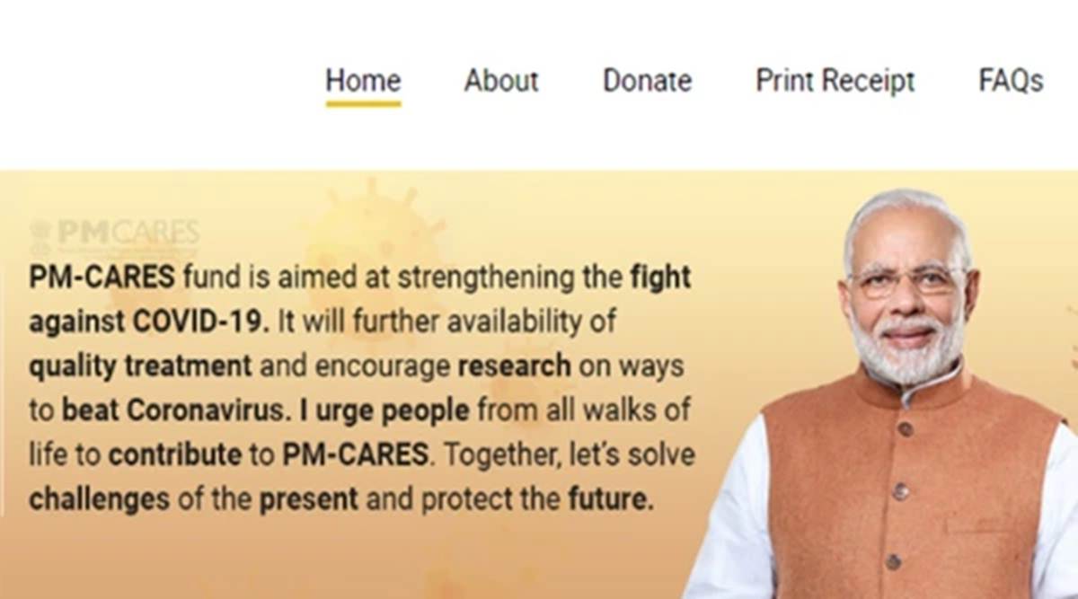 PM Cares, PM Cares fund, PM Cares funds, SC on PM Cares, Supreme Court, PIL against PM Cares, Indian Express