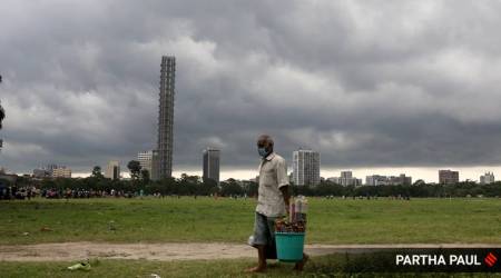 Cloud loom over Kolkata Sky later Rain gives respite to Kolkata people on Monday, July 20, 2020.Express photo by Partha Paul.