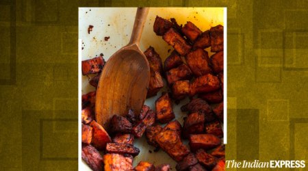 sweet potato chaat, sweet potato chaat recipe, chaat recipe, chef suvir saran, easy recipes, indian express lifestyle