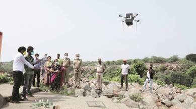 Aerial seeding to increase green cover in Aravallis