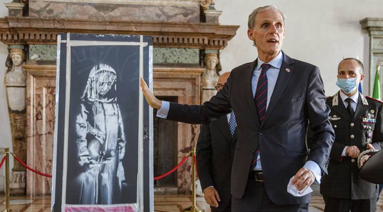 Banksy, stolen Banksy mural, Banksy returned to France, Banksy Italy, Indian Express