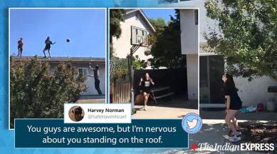 basketball, basketball viral video, quintuplet, quintuplet basketball viral video, trending, indian express, indian express news