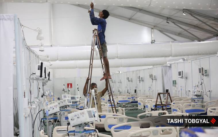 New Delhi, Delhi news, Delhi covid hospital, Delhi covid news, Delhi coronavirus cases, Sardar Vallabhbhai Patel COVID Hospital, Indian Express