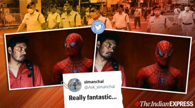 coronavirus, covid-19. kolkata police, kolkata lockdown, spiderman, coronaivurs cases india, trending, indian express, indian express news