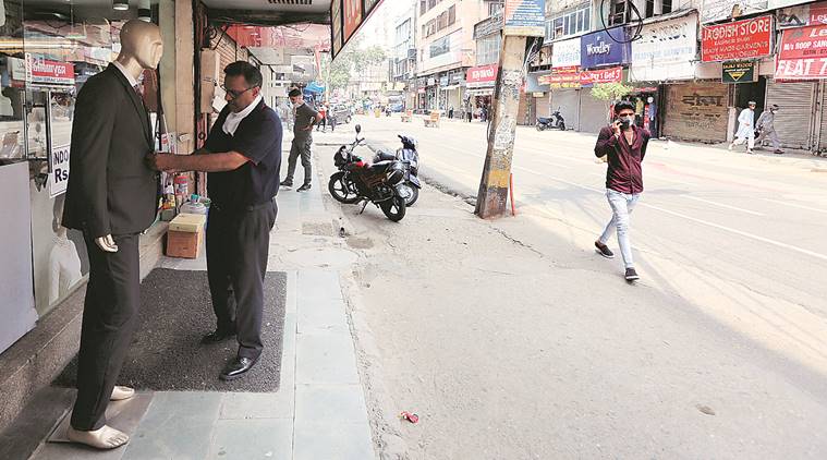 Vehicle-Free area, Karol Bagh traders, Empty streets, Delhi news, Indian express news