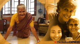 milind soman, milind soman mother, milind soman mother workout videos, milind soman workout videos, indian express, indian express news