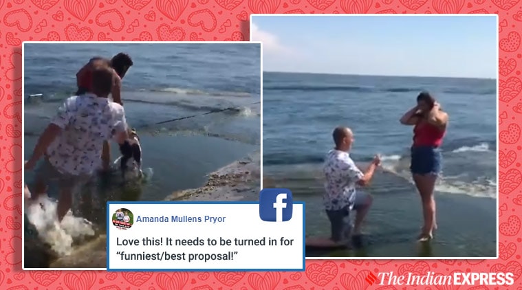If 2020 was a wedding proposal': Man slips on beach minutes before popping the question, leaves netizens amused | Trending News,The Indian Express If 2020 was a wedding proposal': Man slips on beach minutes before popping the question, leaves netizens amused | Trending News,The Indian Express