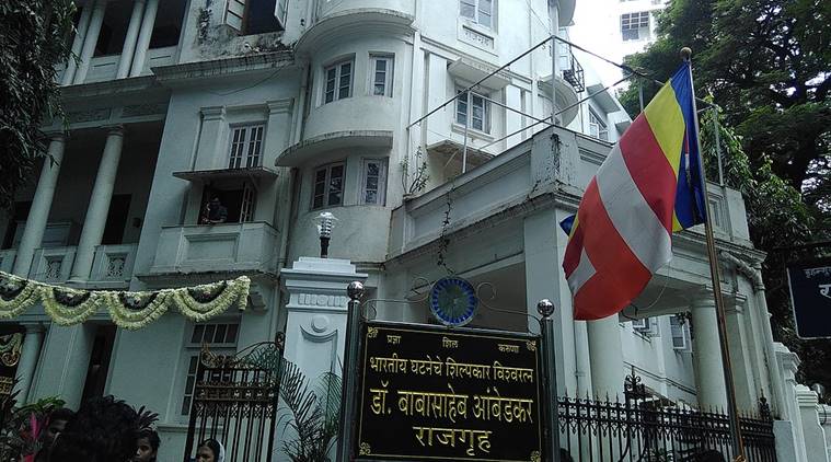 Rajgruha, Rajgruha vandalised, ambedkar home vandalised, Rajgruha ambedkar home, Rajgruha dadar hindu colony, dr br ambedkar, Mumbai news, indian express 