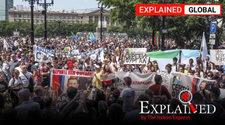 Russia protests, Russia Khabarovsk city protests, Khabarovsk city protests, Khabarovsk city protests Russia, Sergei I. Furgal, Sergei I. Furgal arrest, Sergei I. Furgal release protests, Express Explained, Indian Express