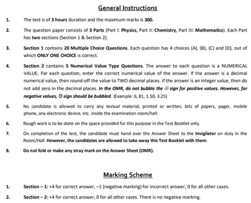 JEE Main 2020 sample question paper | Education Gallery ...