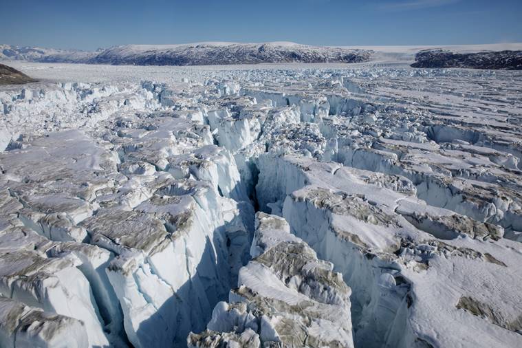 Greenland ice sheet, greenland glacier melting, global warming glaciers melting, greenlanc ice sheet melting study, 