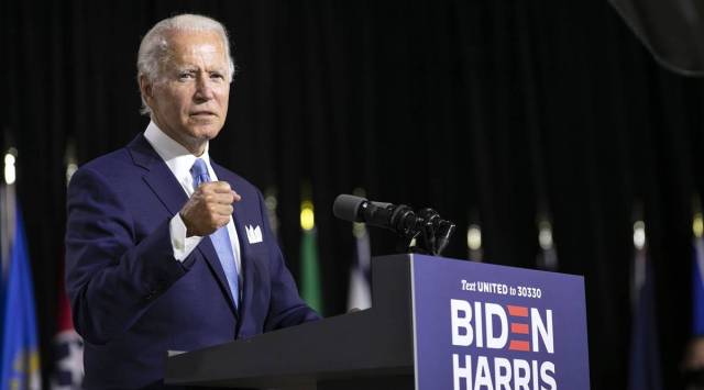 Former Vice President Joe Biden speaks during a campaign event in Wilmington, Delaware, US